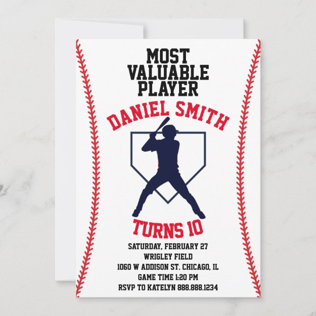 Baseball Birthday Invitation (Front)