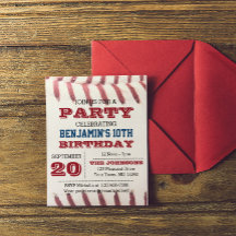 Baseball Birthday Invitation