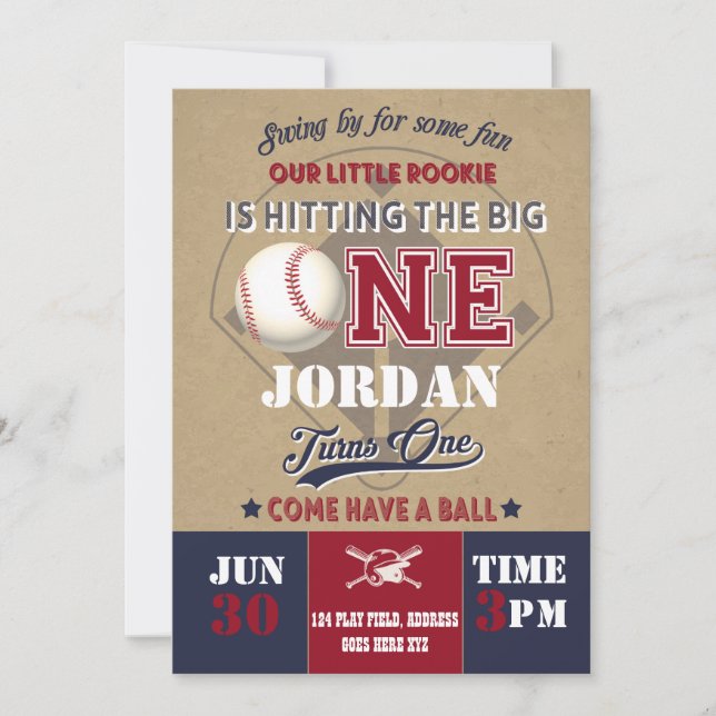 Baseball birthday invitation (Front)