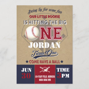 Baseball birthday invitation