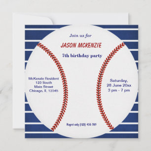 Baseball Birthday Invitation