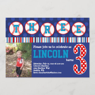 Baseball Birthday Invitation (3rd Birthday)