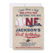 Baseball Birthday Invitation Baseball 1st Birthday