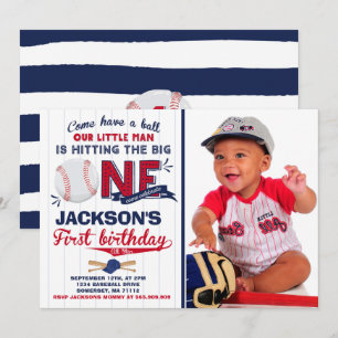 Baseball Birthday Invitation Baseball 1st Birthday