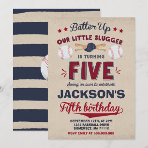 Baseball Birthday Invitation Baseball 5th Birthday