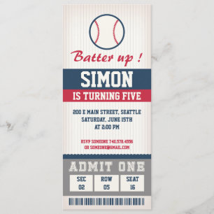 Baseball Birthday Invitation Birthday Party Boys