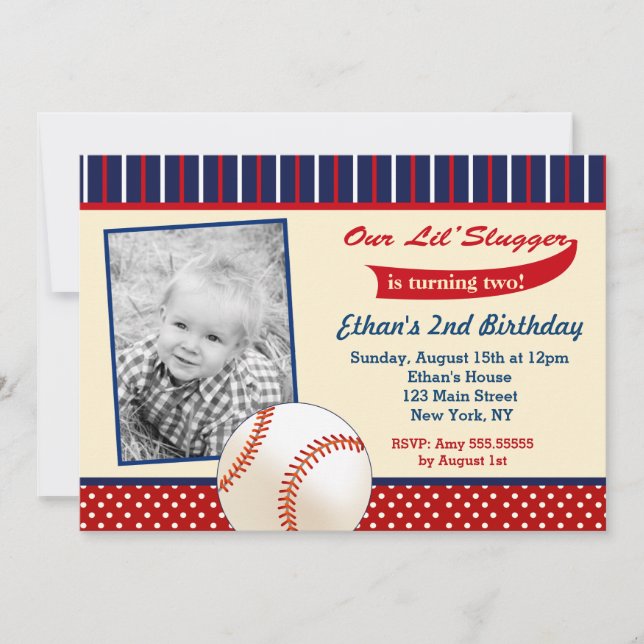 Baseball Birthday Invitations (Front)