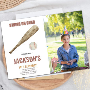 Baseball Birthday Invitations with photo
