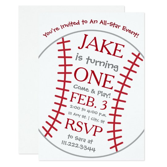 Baseball Birthday Invite- Special Bday Invitation