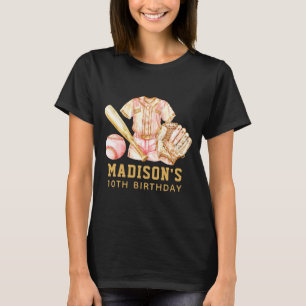 Baseball Birthday Luxury Rose Gold Design T-Shirt