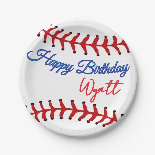 Baseball Birthday  Paper Plate (Front)