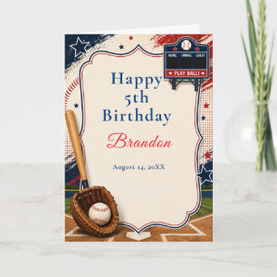Baseball Birthday Party Card