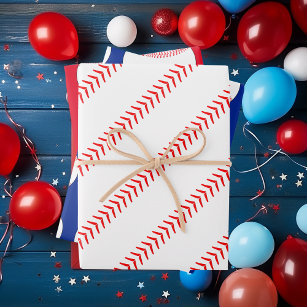 Baseball Birthday Party Custom Colours  Wrapping Paper Sheet