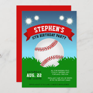 Baseball Birthday Party Invitation