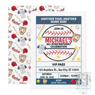 Baseball Birthday Party Invitation