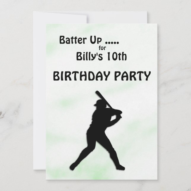 Baseball Birthday Party Invitation (Front)