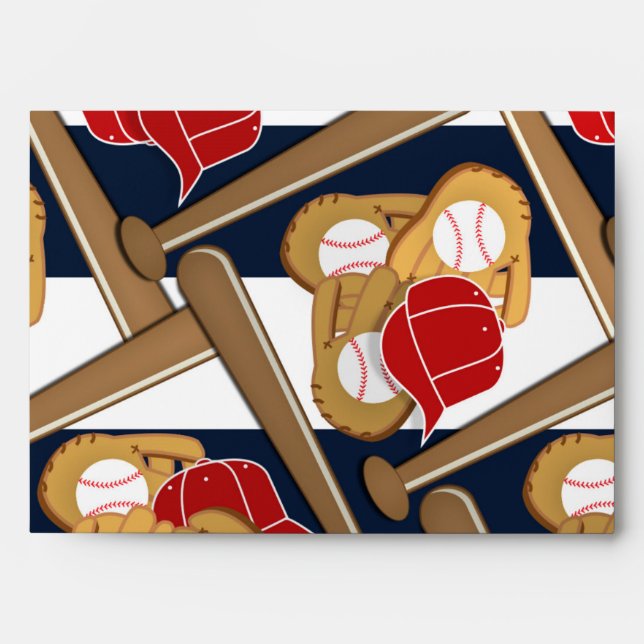 Baseball Birthday Party Invitations Envelopes (Front)