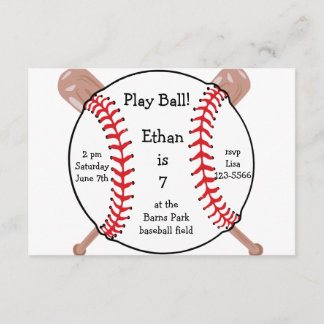 Baseball Birthday Party or Baseball Game Invites