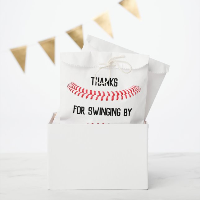 Baseball Birthday Party Personalised Thank You  Favour Bags (Party)