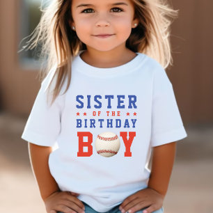 Baseball Birthday Party Sibling Sister T-Shirt
