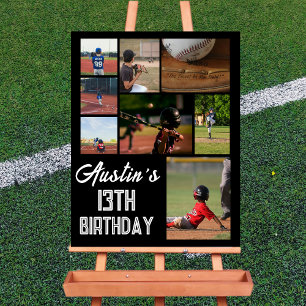 Baseball Birthday Party Welcome Poster Editable