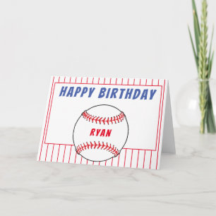 Baseball Birthday Personalised Kids Card