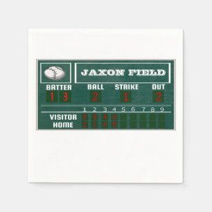 Baseball Birthday Scoreboard PARTY Napkin