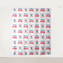 Baseball Birthday Step and Repeat Photo Backdrop