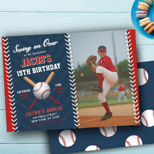 Baseball Birthday   Swing on Over Party  Invitation