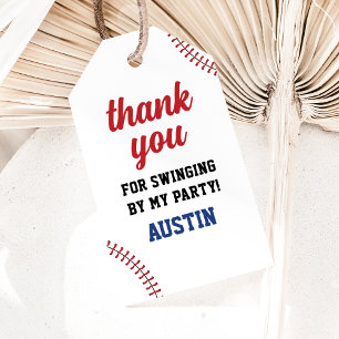 Baseball Birthday Thank You Gift Tags