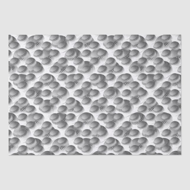Baseball Black and White Tissue Paper (Front)