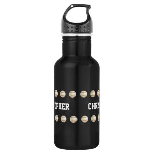Baseball, Black, Name, 532 Ml Water Bottle