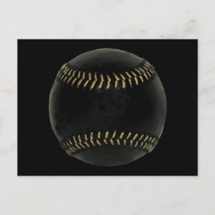 baseball black postcard