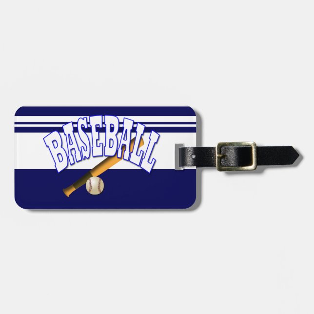 Baseball Blue Luggage Tag (Front Horizontal)