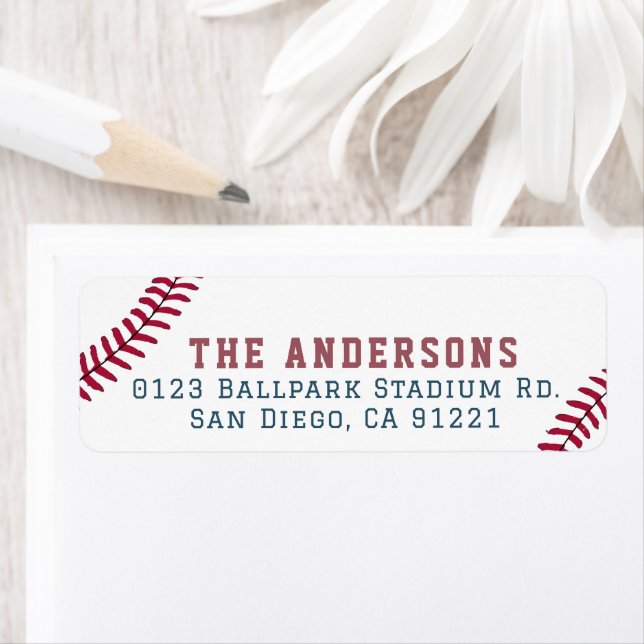 Baseball Blue & Red Return Address (Insitu)