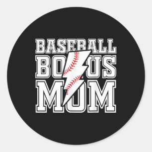 Baseball Bonus Mum Mothers Day Womens Classic Round Sticker