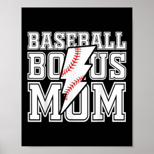 Baseball Bonus Mum Mothers Day Womens Poster