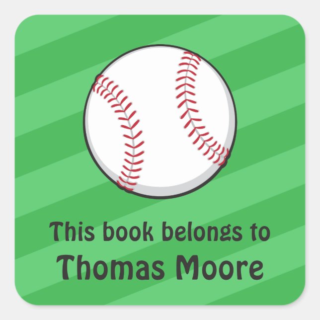 Baseball bookplate stickers/book labels (Front)