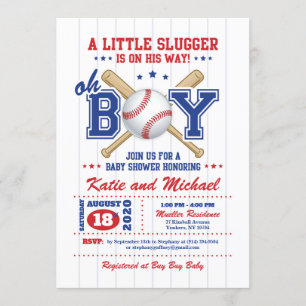 Baseball Boy Baby Shower Invitation