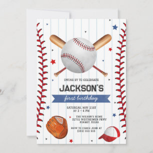 Baseball Boy Birthday Party Invitation