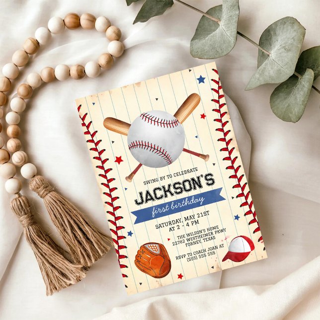 Baseball Boy Birthday Party Invitation (Creator Uploaded)