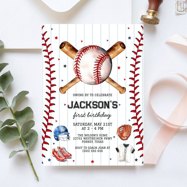 Baseball Boy Birthday Party Invitation (Creator Uploaded)