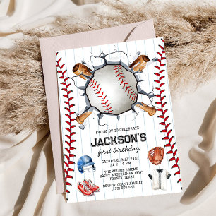 Baseball Boy Birthday Party Invitation