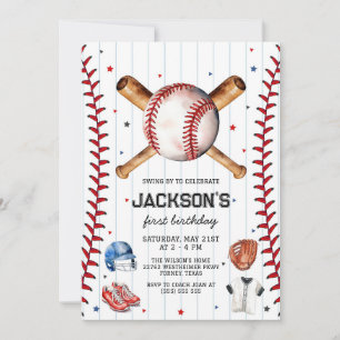 Baseball Boy Birthday Party Invitation