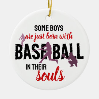 Baseball Boy Funny Baseball Player Design Ceramic Tree Decoration