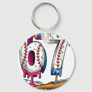 Baseball Boy Puzzle Ice Cream Drip Baseball Autism Key Ring