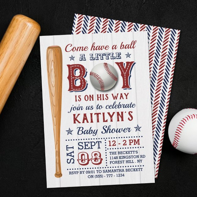 Baseball Boys Baby Shower Invitations (Creator Uploaded)