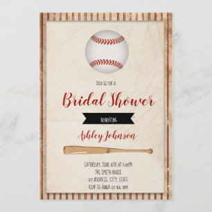 Baseball bridal shower party invitation