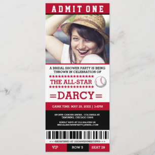 Baseball Bridal Shower Party Invites