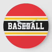 BASEBALL Bright Red White Black Orange Stripes